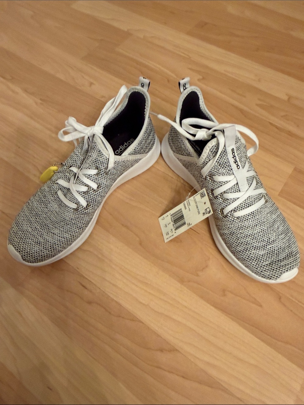 adidas Gray and White Knit Slip-On Sneakers NWT